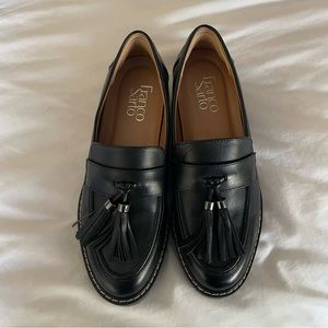Franco Sarto Carolynn black tassel loafers